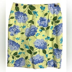 Talbots Floral Print Skirt - Blue and Green